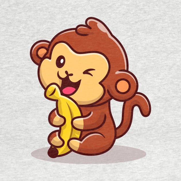 Cute Monkey Holding Banana by Catalyst Labs